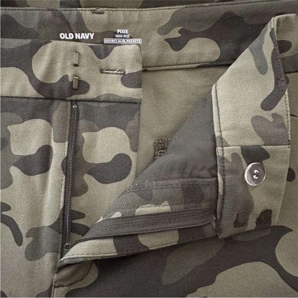 Old Navy Pixie Pants Sz 16 High Rise Skinny Leg Secret Slim Pockets Olive Green - Picture 9 of 11